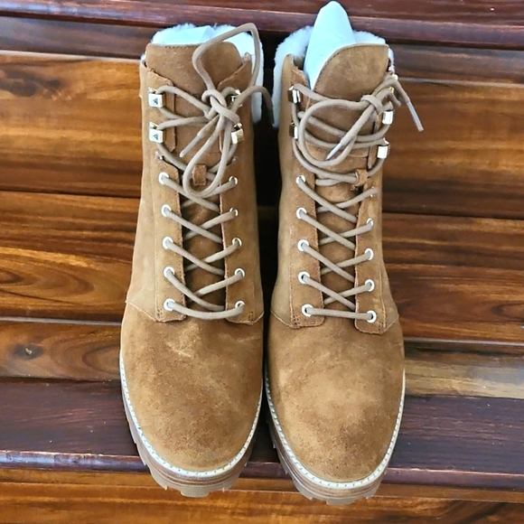 Michael Kors ROSARIO Suede Brown Booties 9M - Picture 1 of 10